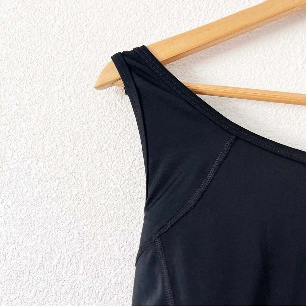 Lane Bryant LIVI Black No-Wire Front-Zip Up One-Piece Swimsuit